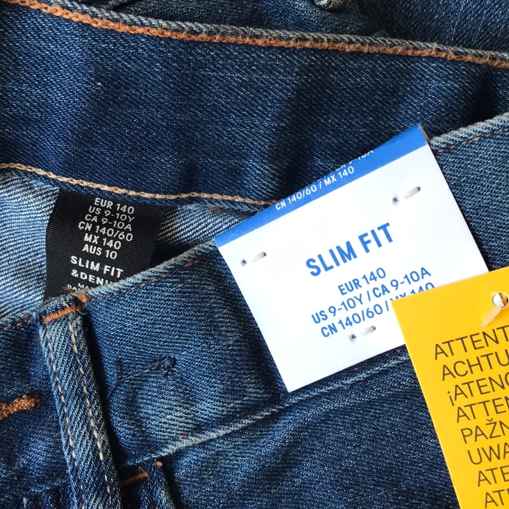 NWT H&M Slim Fit Jeans Adjustable Waist - Picture 2 of 3